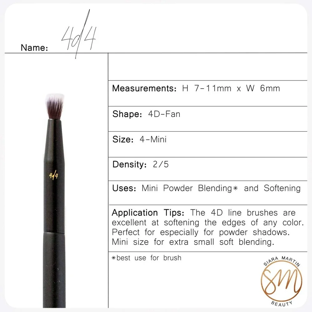 Siara Martin Beauty 4D-Fan Mini Powder Blending Eyeshadow Brush 4d/4 Black